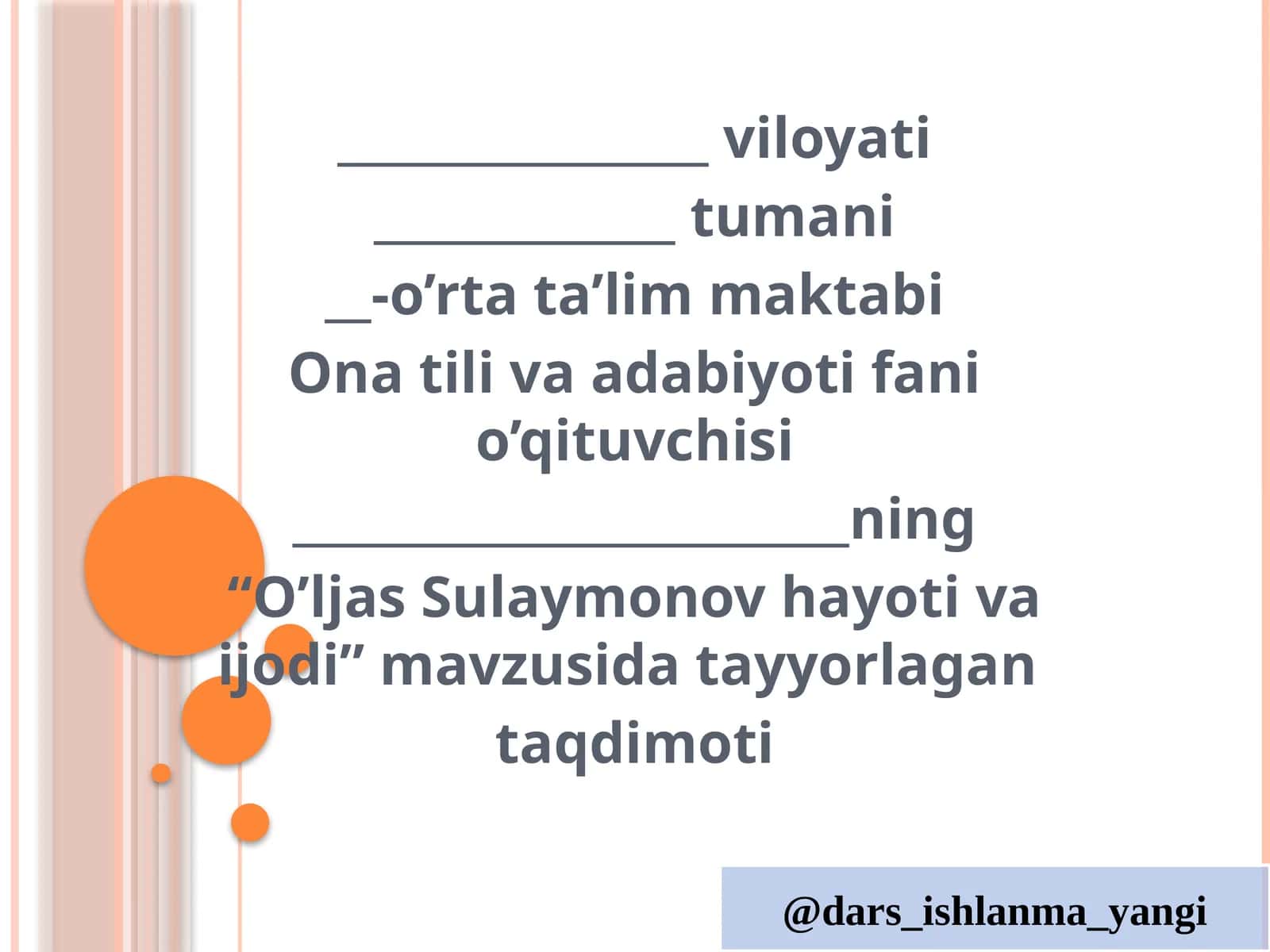 O’ljas Sulaymonov hayoti va ijodi
