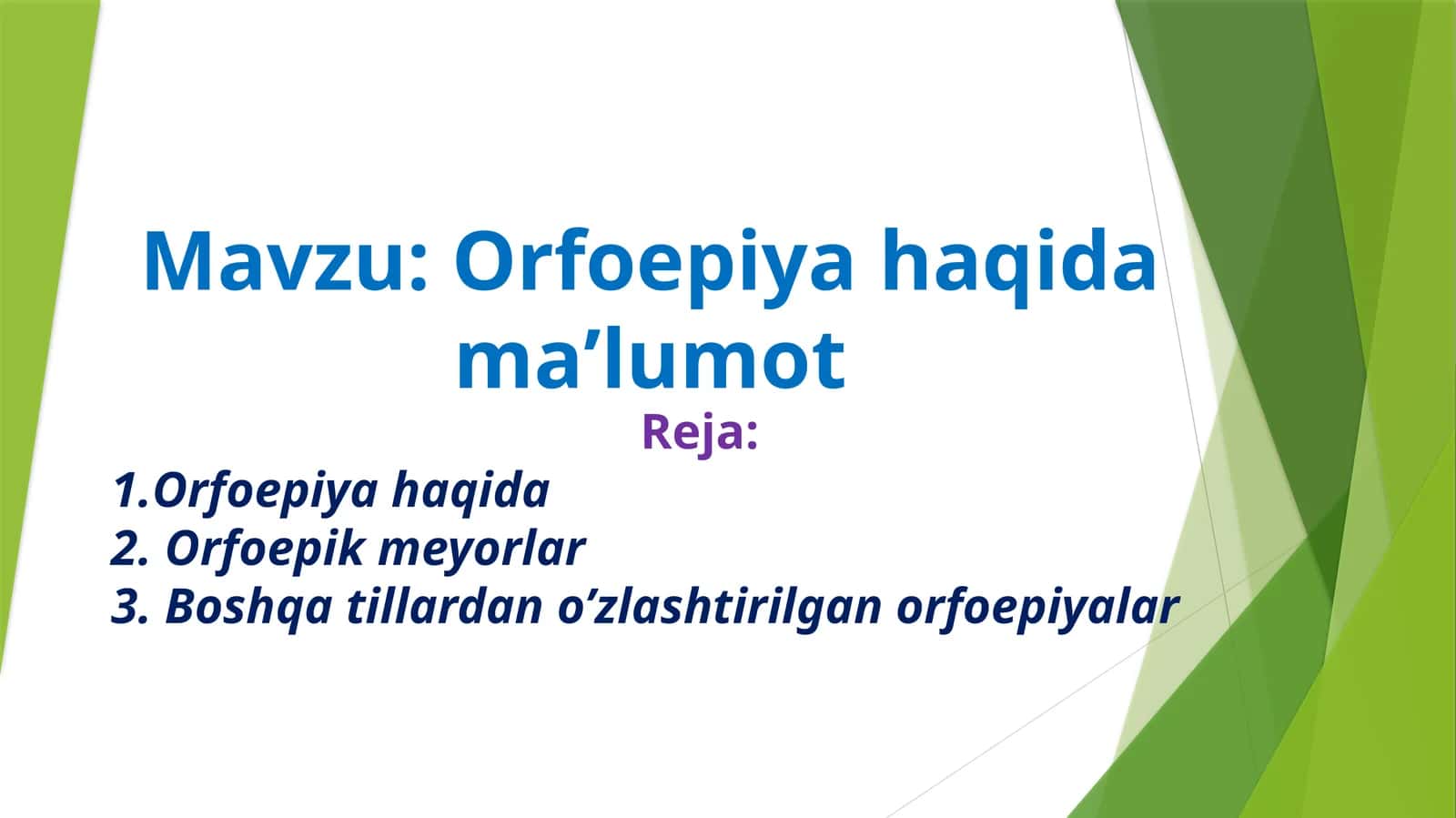 Orfoepiya haqida maʼlumot
