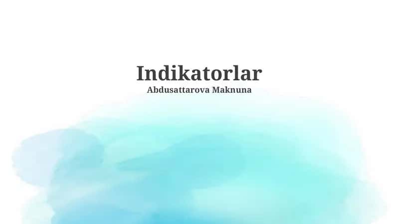 Ko'rsatkichlar