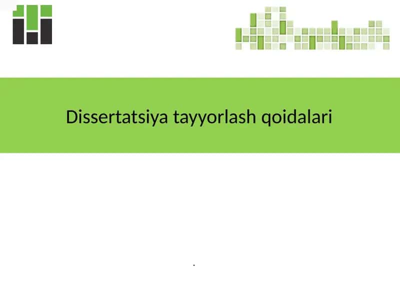 Dissertatsiyatayyorlash qoidalari