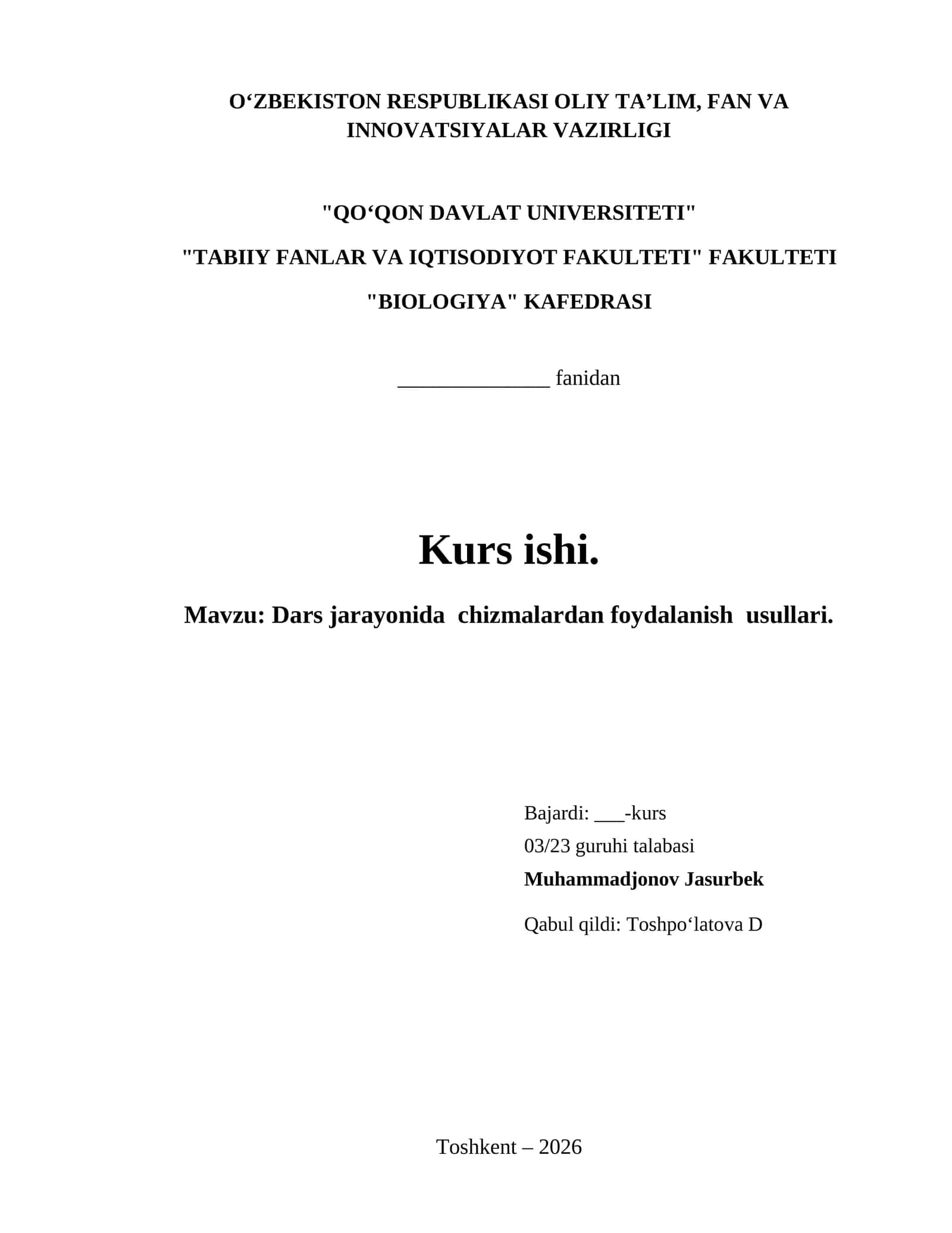 Dars jarayonida chizmalardan foydalanish usullari.