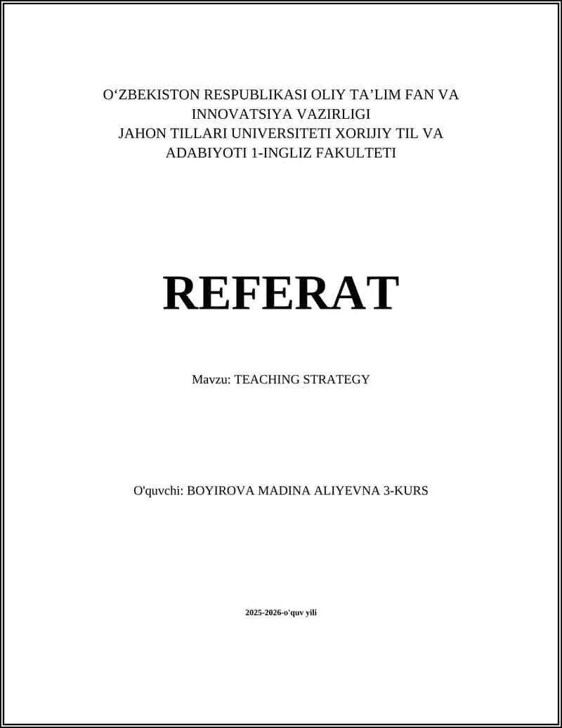 O'quvchilarga yo'naltirilgan o'quv strategiyalari