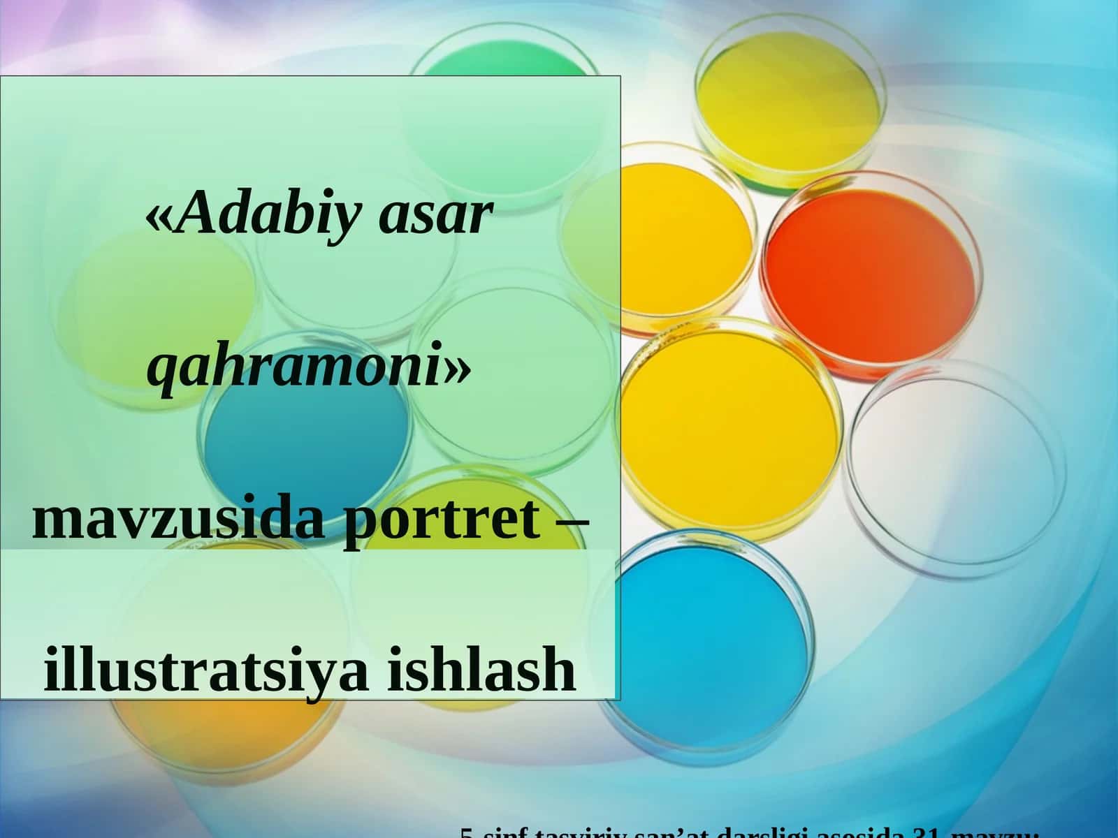 «Adabiy asar qahramoni» mavzusida portret – illustratsiya ishlash