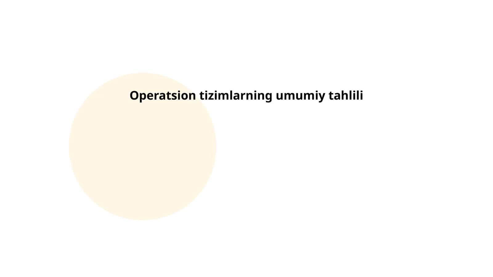 Operatsion tizimlarning umumiy tahlili