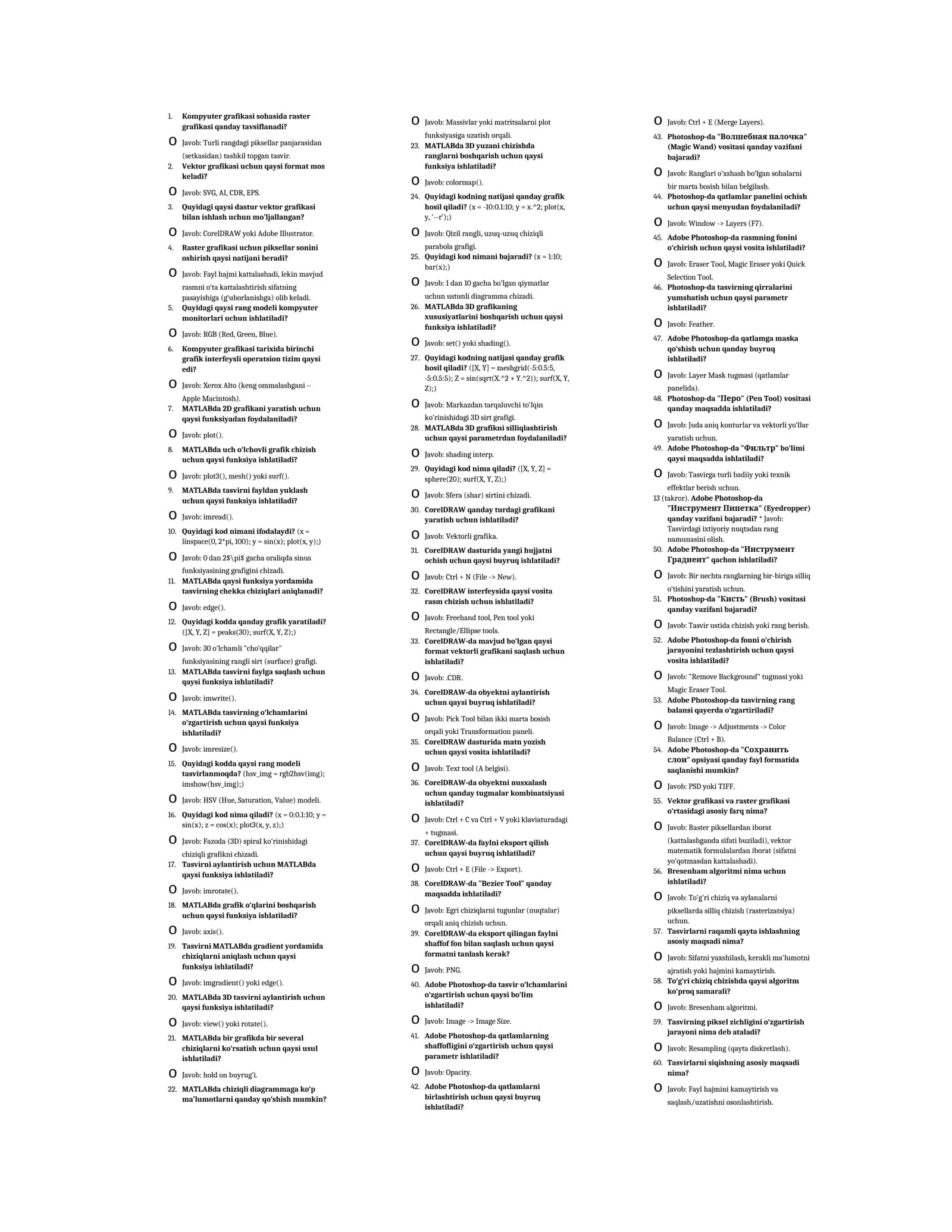 MATLABda Tasvirlarni Ishlash