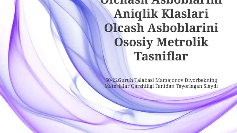 Aniqlik Asboblarini Olchash
