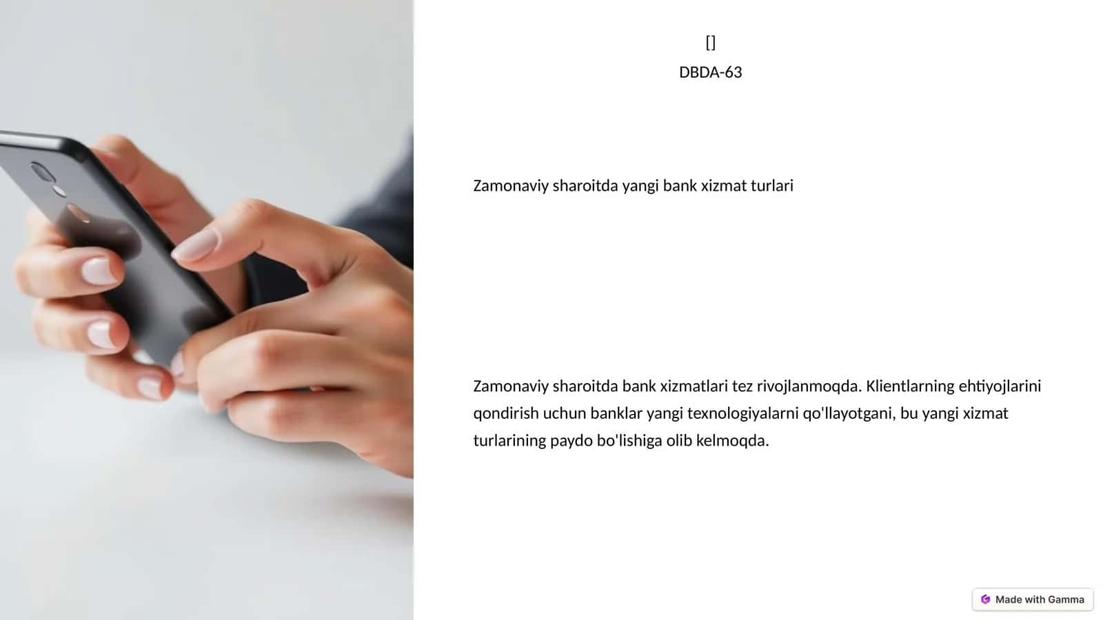 Raqamli bankchilik xizmatlari