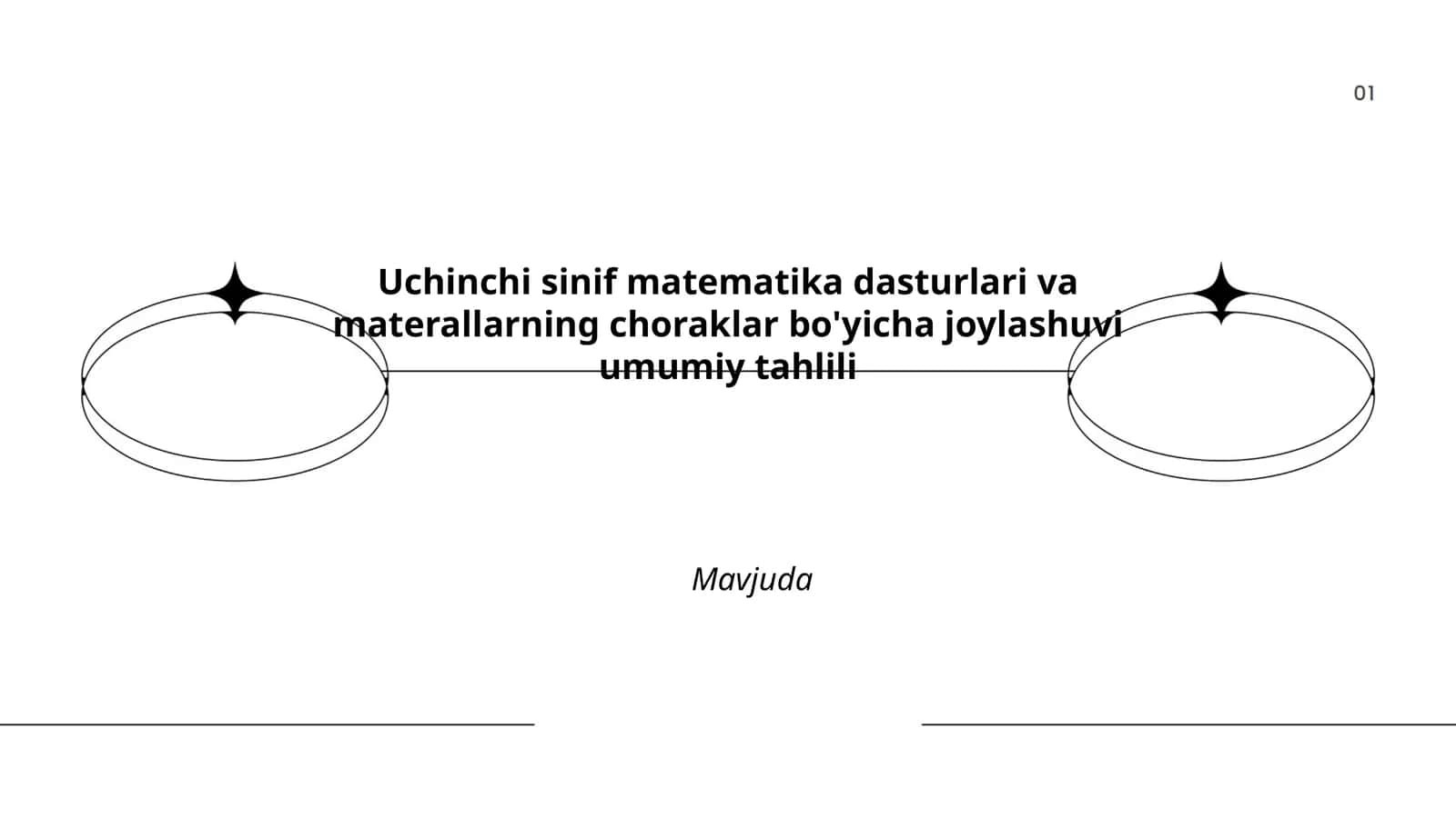 Uchinchi sinif matematika dasturlari va materallarning choraklar bo'yicha joylashuvi umumiy tahlili