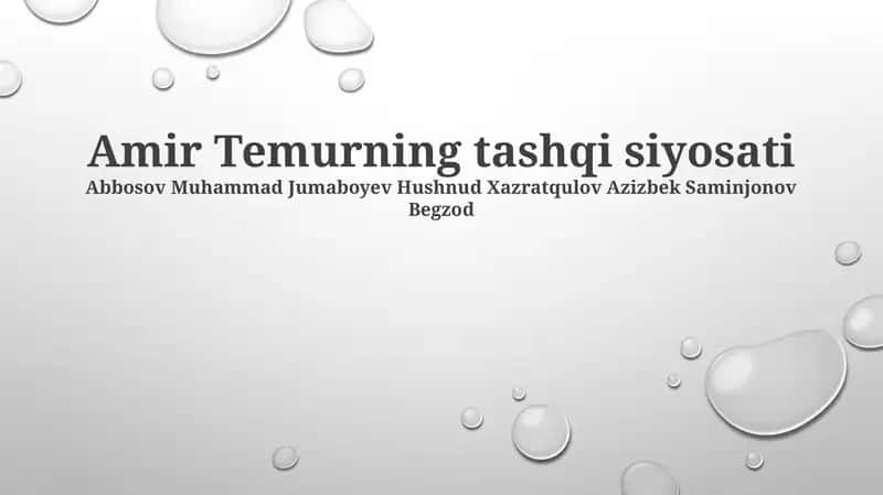 Amir Temurning tashqi siyosati