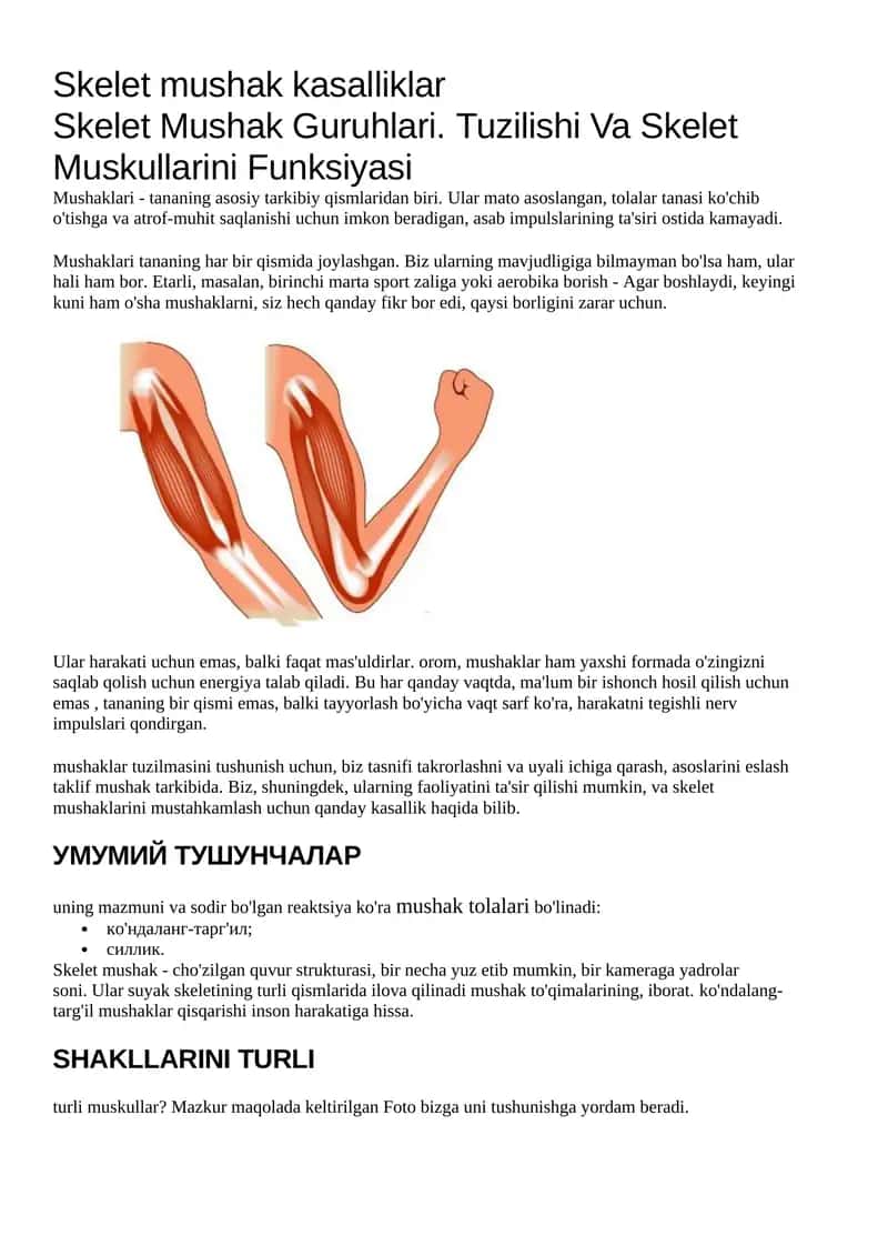 Skelet mushak kasalliklar