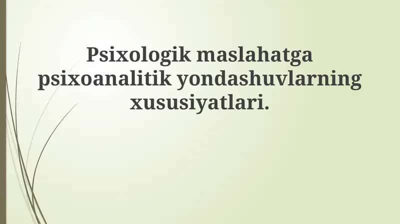 Psixoanalitik yondashuvlar
