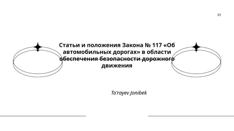 Статьи и положения Закона № 117 «Об автомобильных дорогах» в области обеспечения безопасности дорожного движения