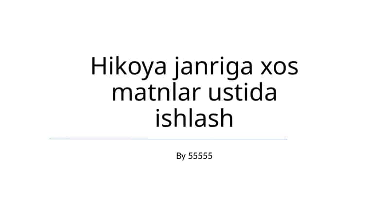 Mavzu va Mazmun