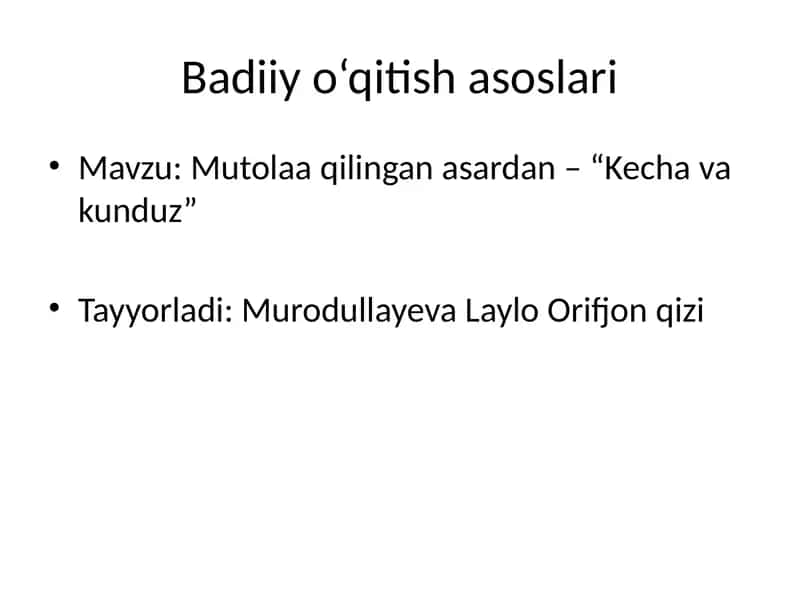 “Kecha va kunduz”