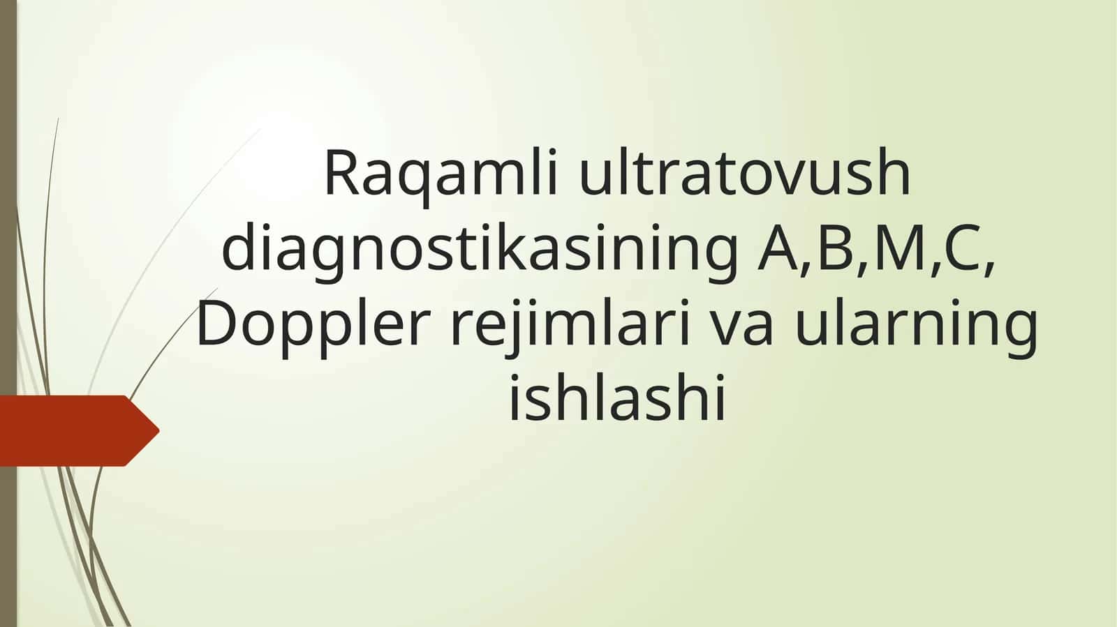 Raqamli ultratovush diagnostikasining A,B,M,C, Doppler rejimlari va ularning ishlashi