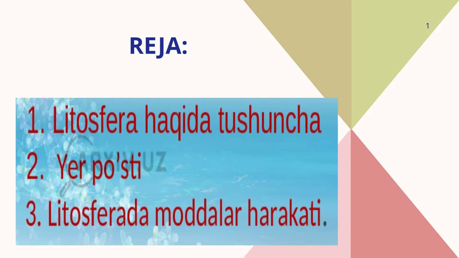 litosfera va uning tuzilishi