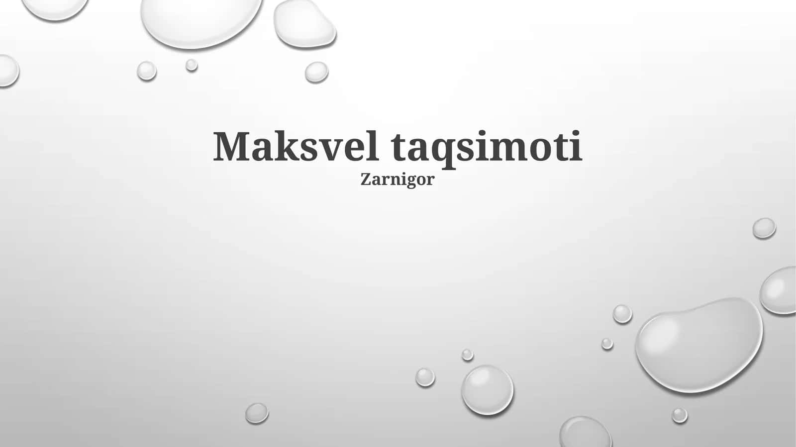 Maksvel taqsimoti
