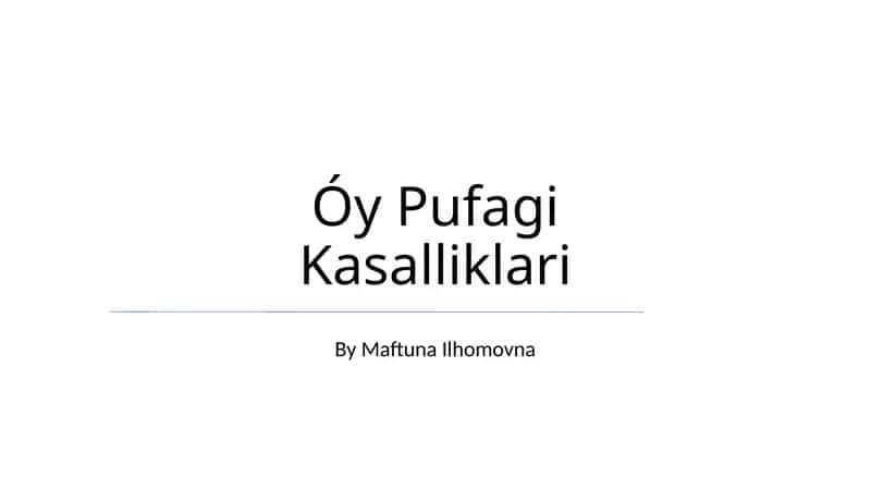 Óy Pufagi Kasalliklari