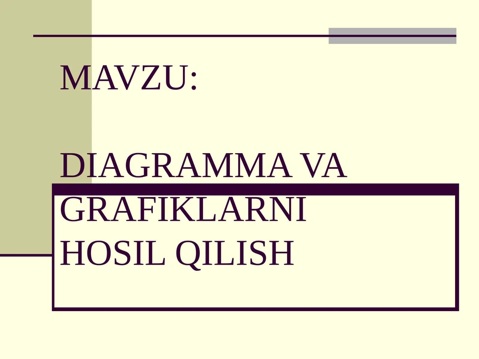 DIAGRAMMA VA GRAFIKLARNI HOSIL QILISH