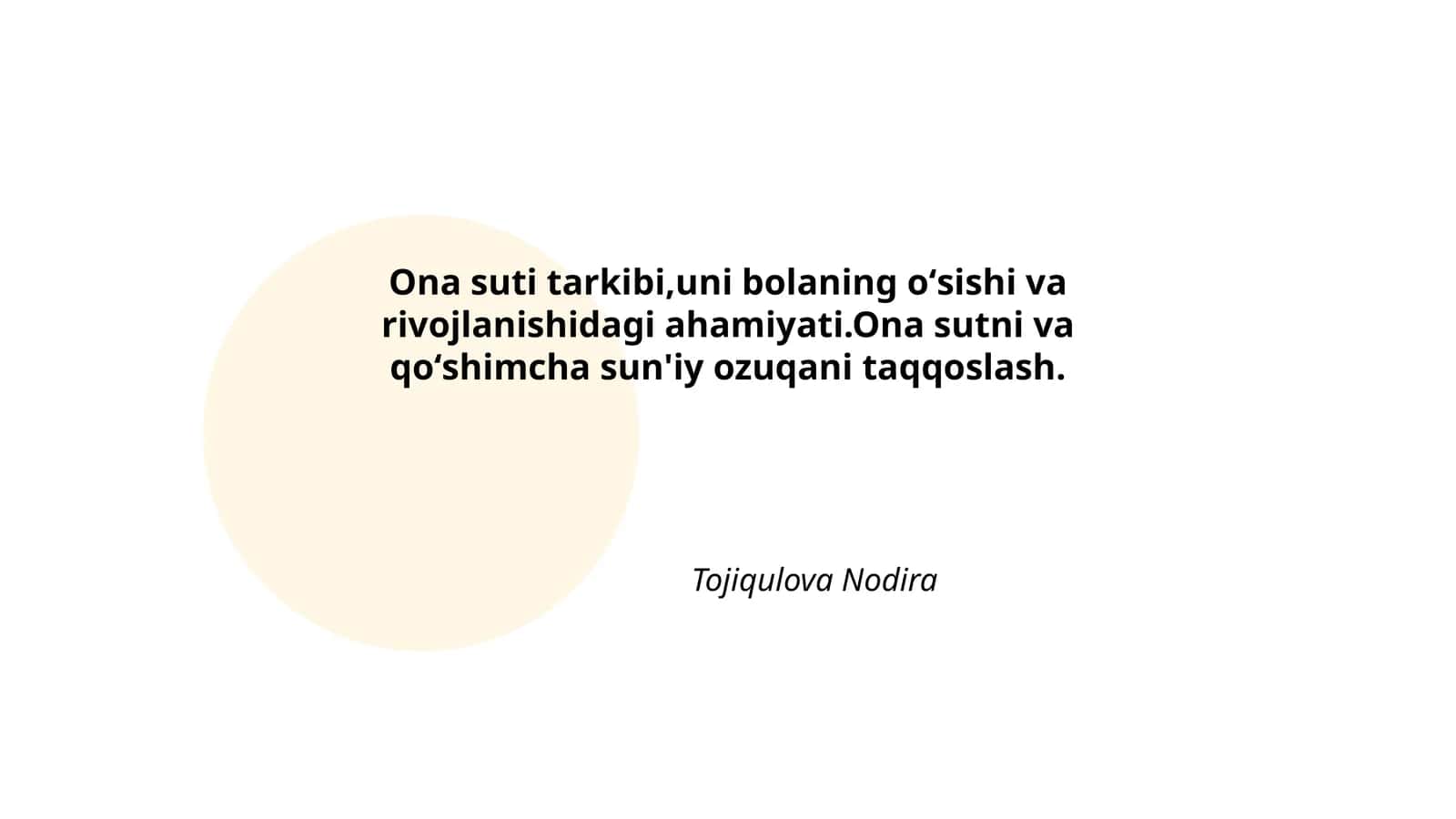 Ona suti tarkibi va uning ozuqaviy ahamiyati