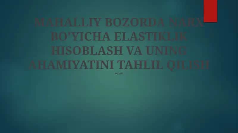 Narx Elastikligi