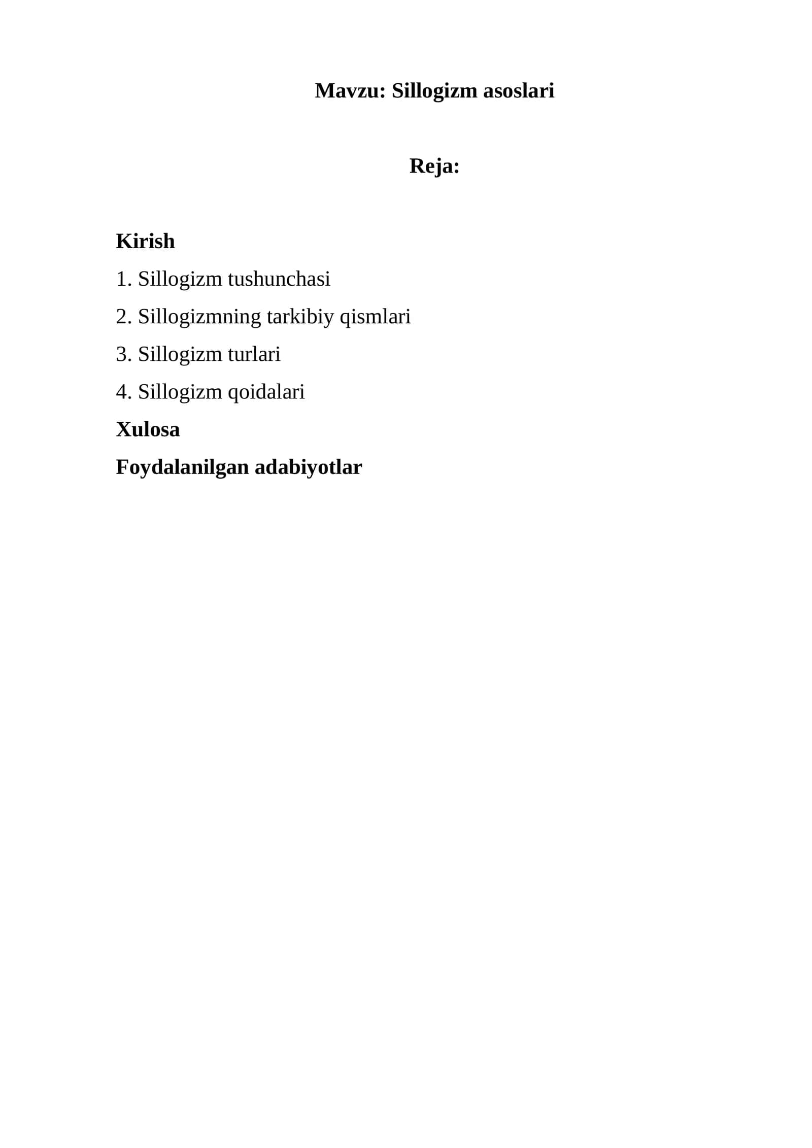 Sillogizm asoslari