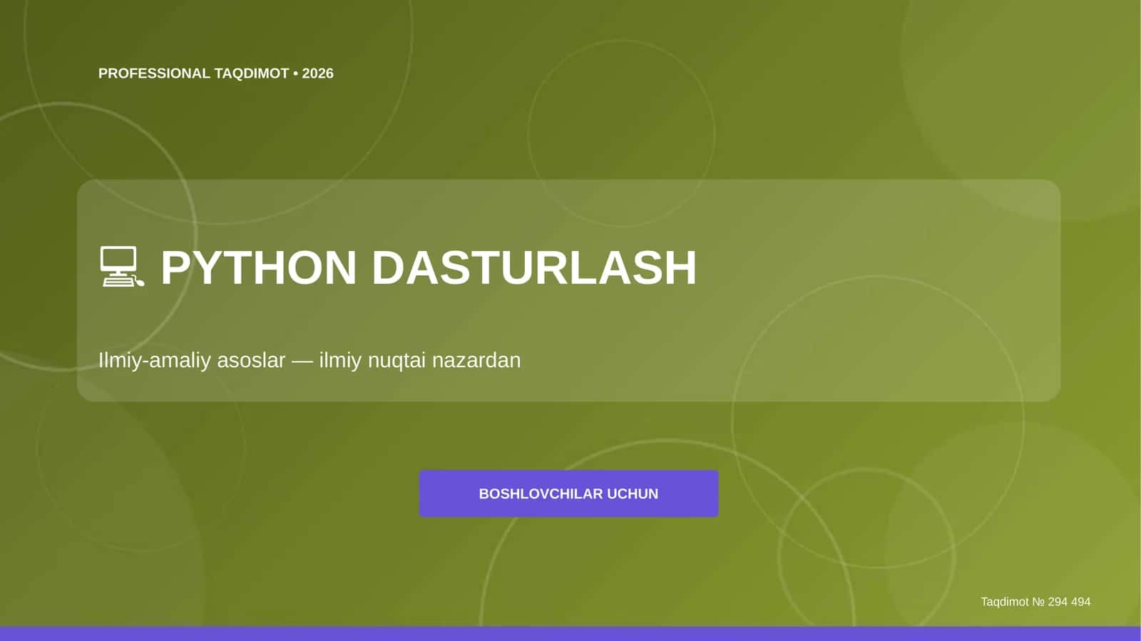 Python dasturlash: ilmiy-amaliy asoslar (ilmiy nuqtai nazardan) [boshlovchilar uchun]