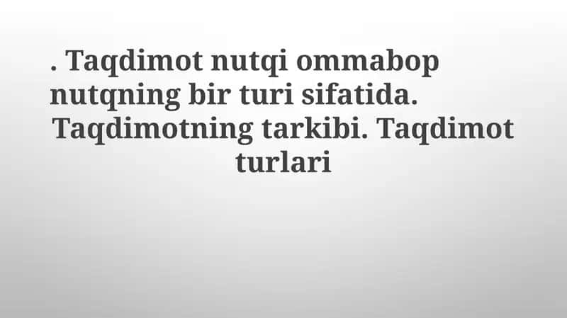 Taqdimot nutqi