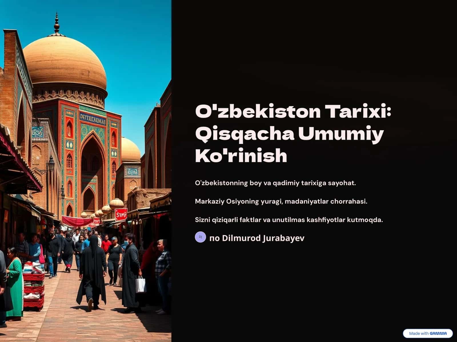 O'zbekiston Tarixi: Qisqacha Umumiy Ko'rinish