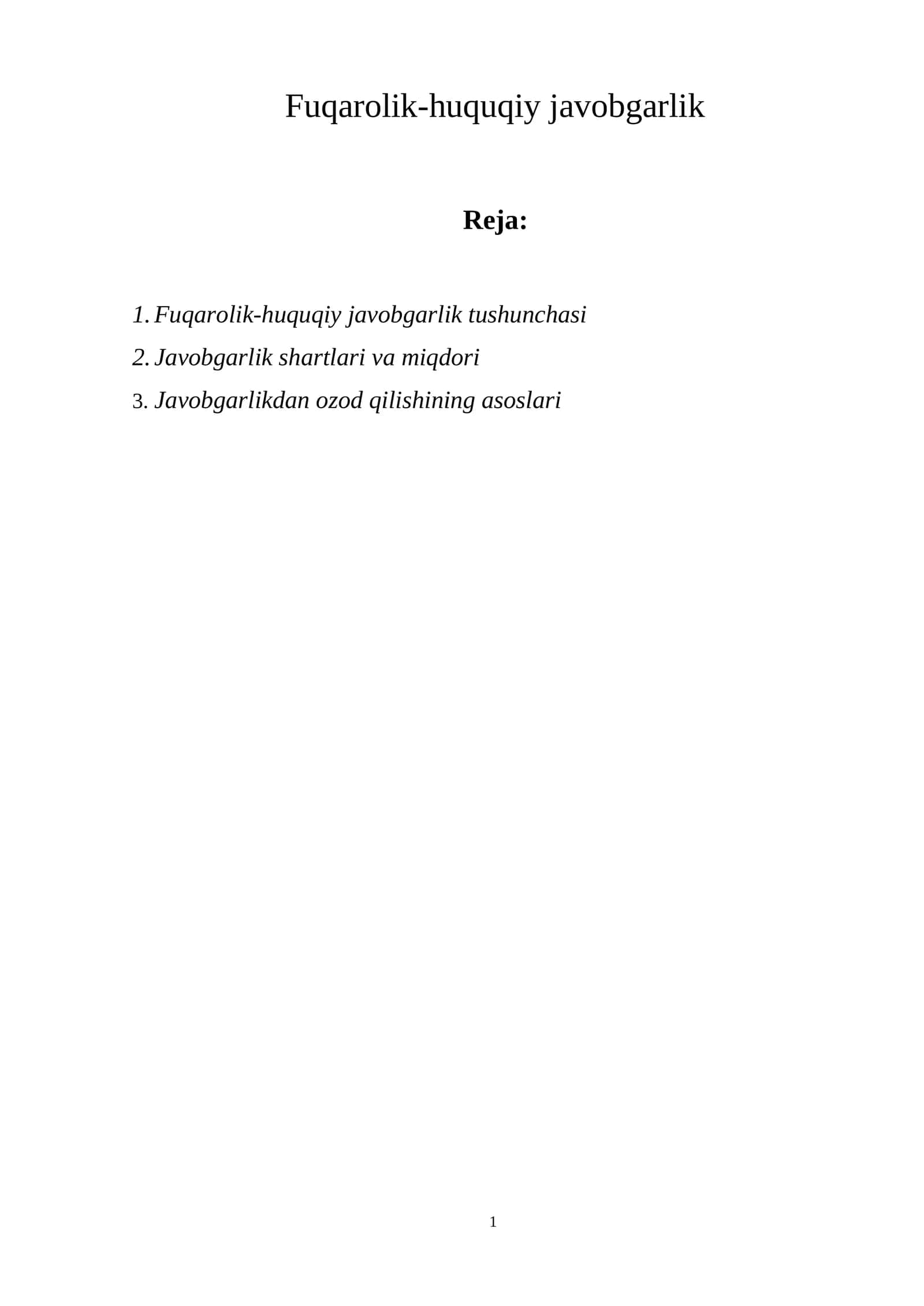Fuqarolik-huquqiy javobgarlik