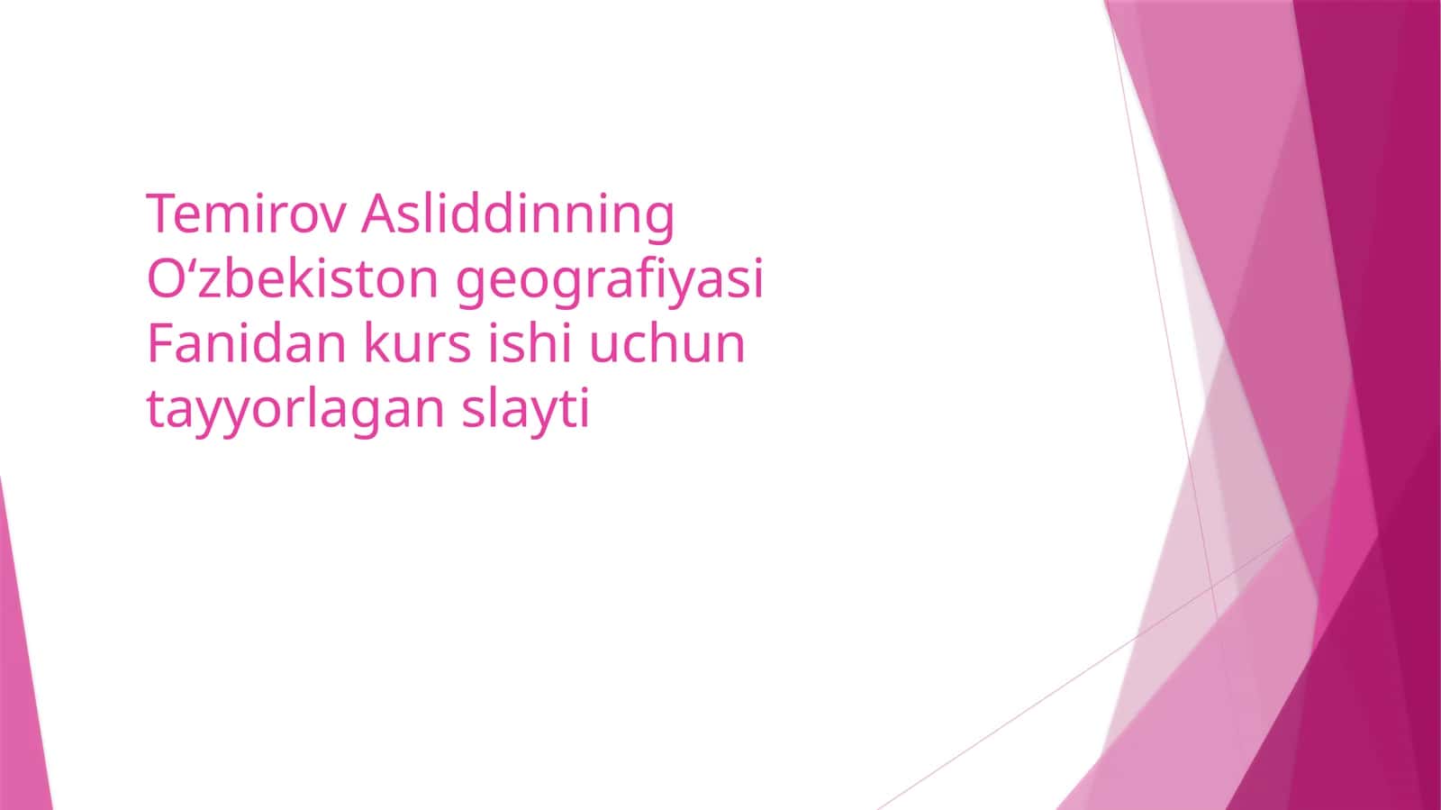 O‘ZBEKISTONDA AHOLIGA XIZMAT KO‘RSATISH SOHALARI GEOGRAFIYASI