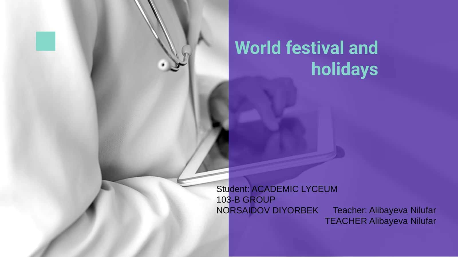 World festival and holidays