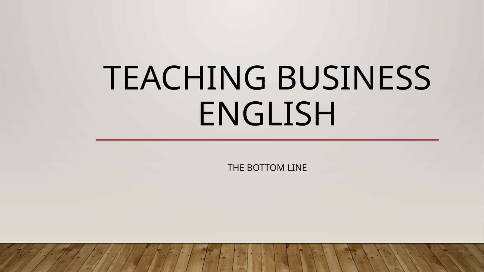 Teaching Business English