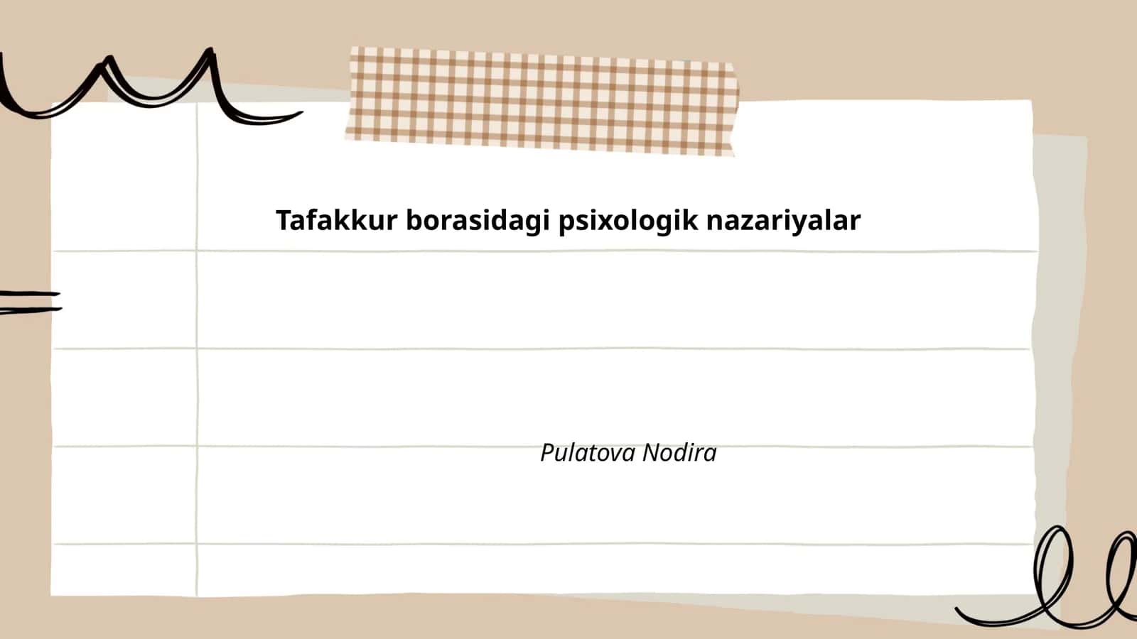 Tafakkur borasidagi psixologik nazariyalar