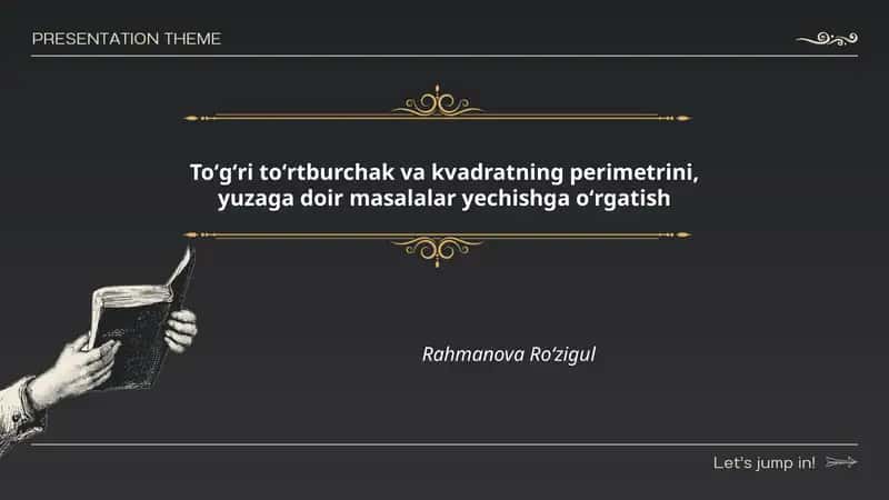 To'g'ri to'rtburchak va kvadratning perimetrini, yuzaga doir masalalar yechishga oʻrgatish