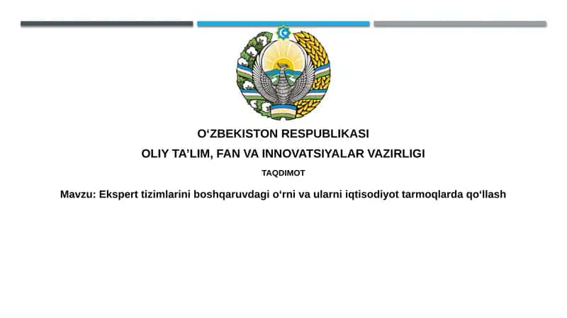 Ekspert tizimlarining boshqaruvdagi roli