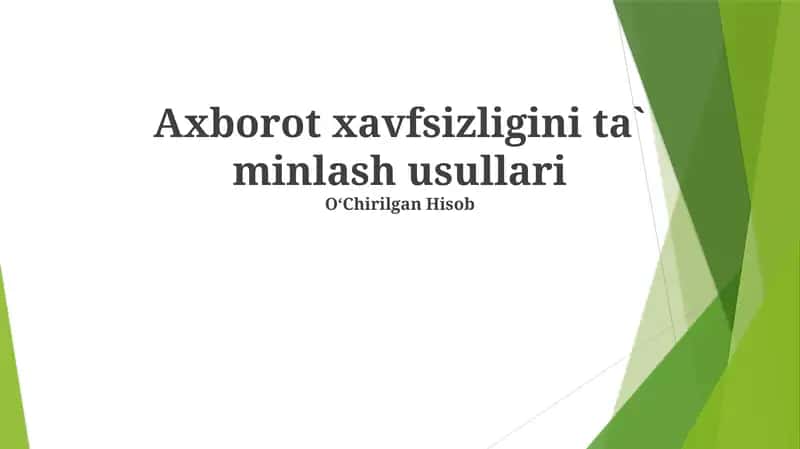 Axborot xavfsizligi