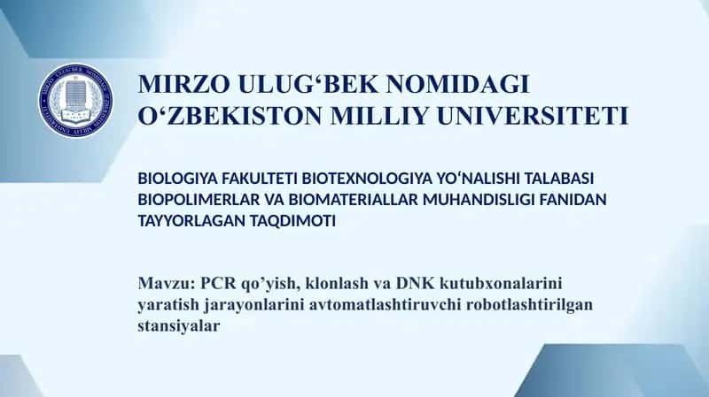 PCR qo'yish, DNK kutubxonasi, Bioinformatika. Modellashtirish