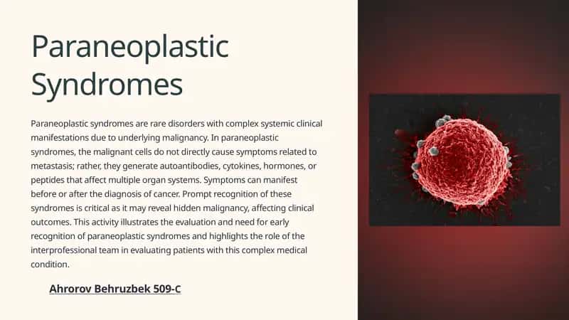 Paraneoplastic Syndromes