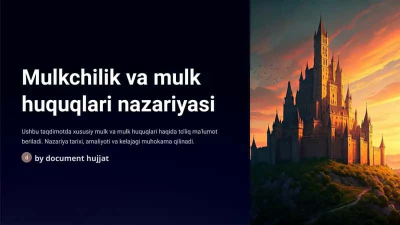 Mulkchilik va mulk huquqlari nazariyasi