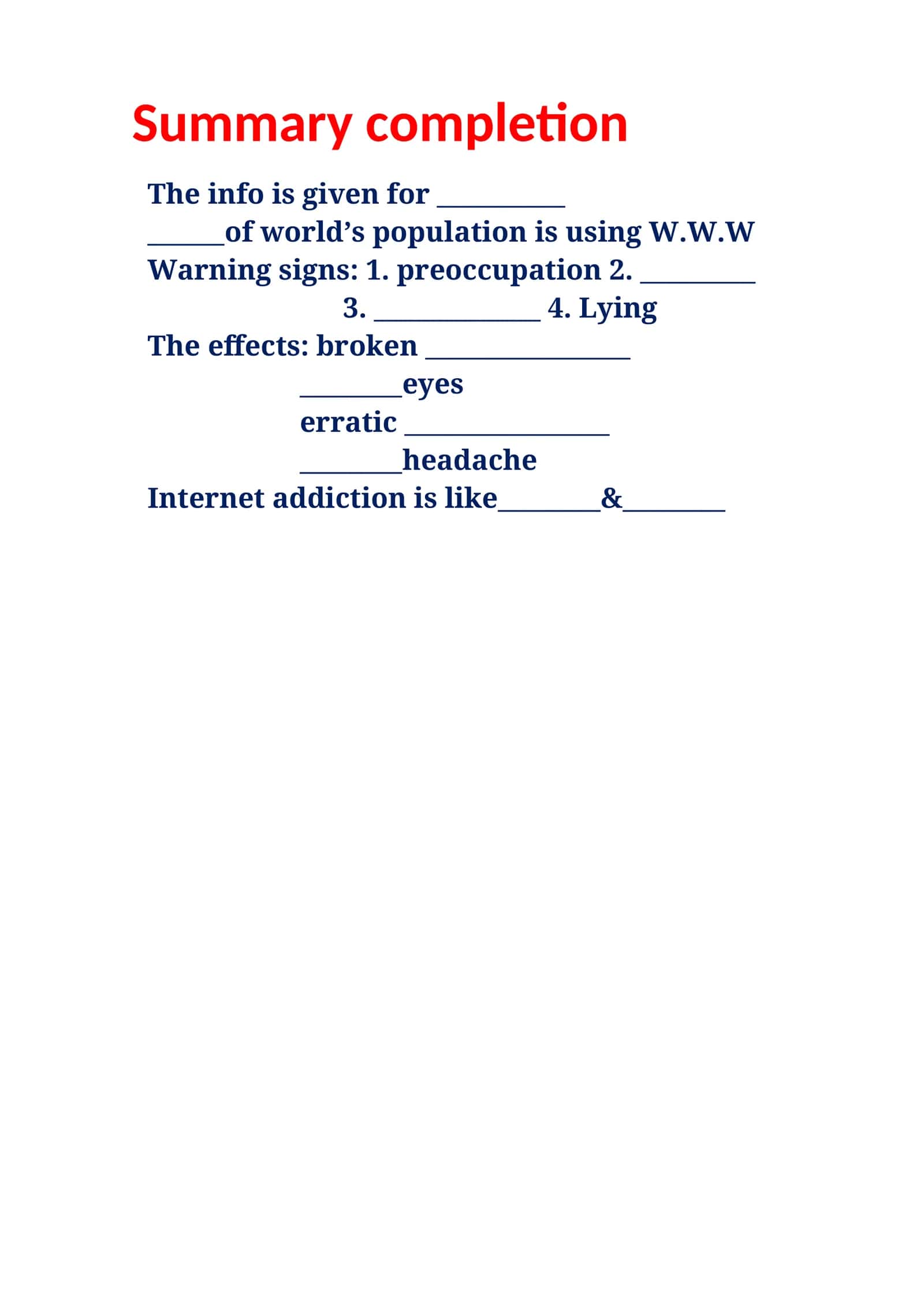 Internet addiction