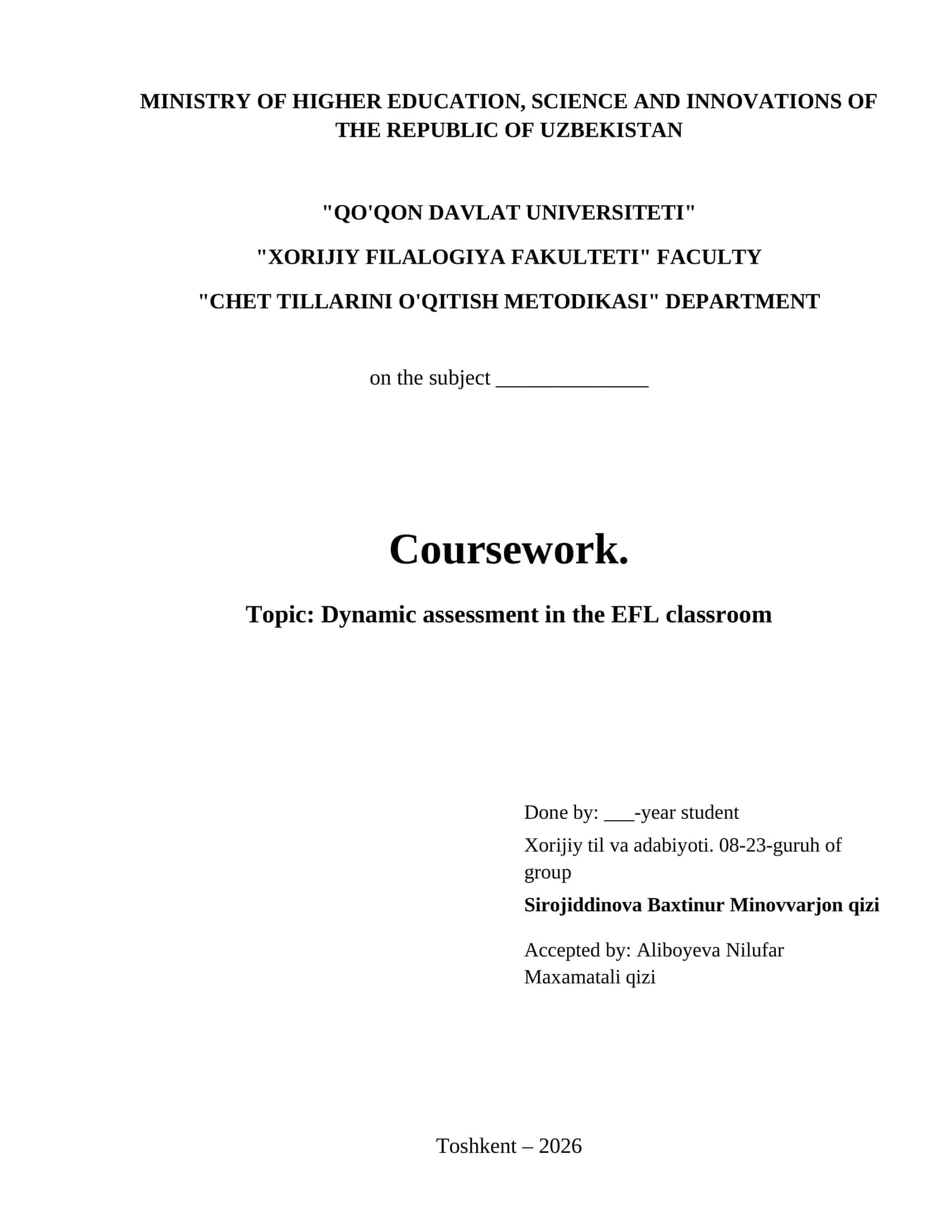Dynamic assessment in the EFL classroom