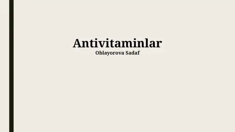 Antivitaminlar