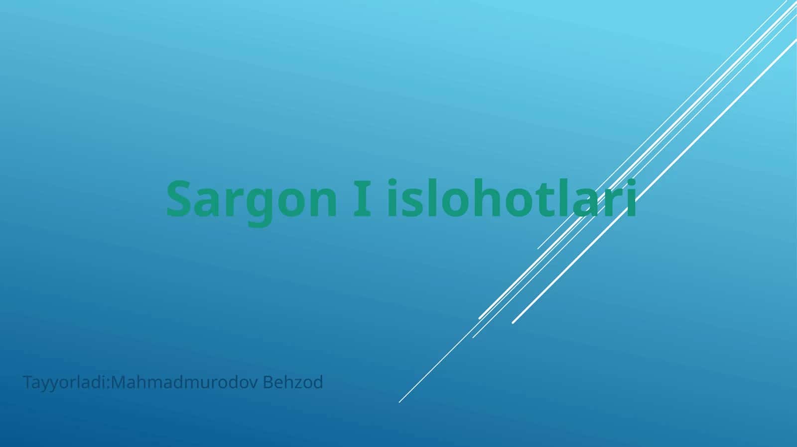 Sargon I islohotlari