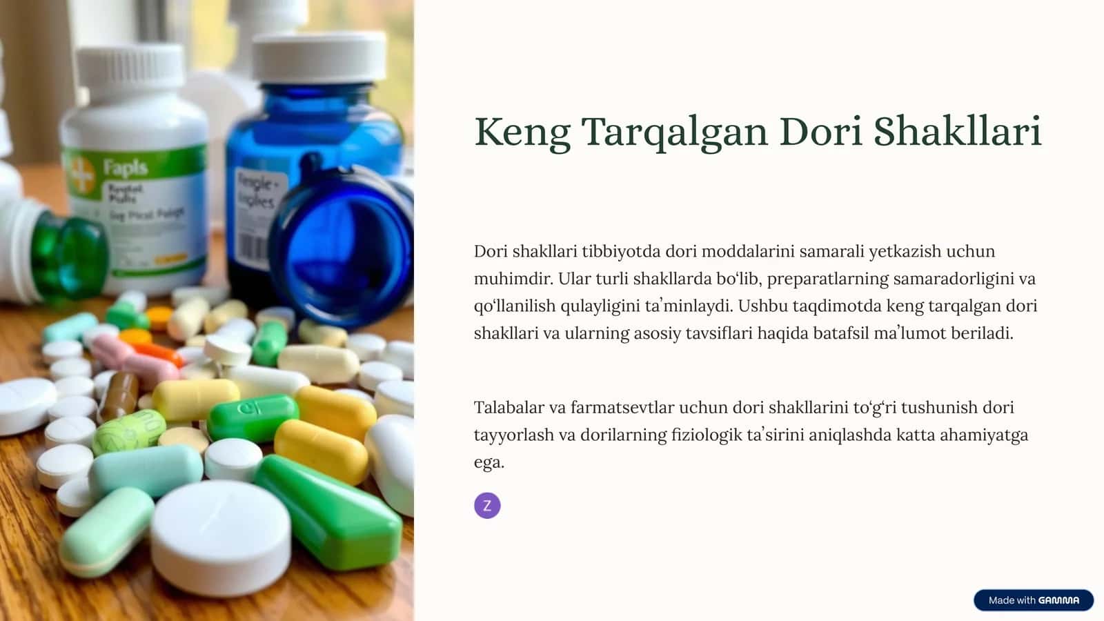 Keng Tarqalgan Dori Shakllari