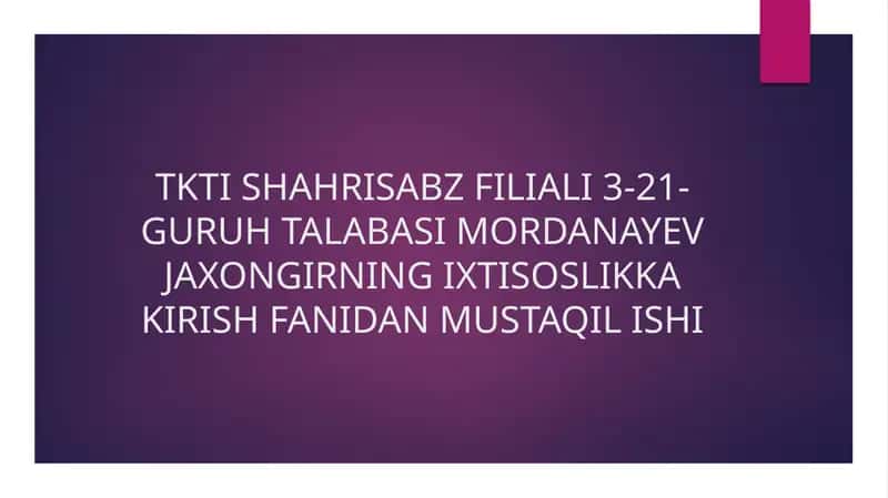 Tizim haqida tushunchalarning belgilari