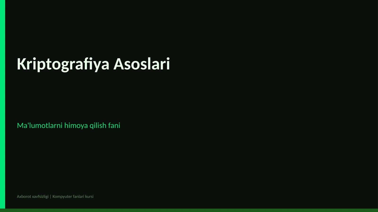 Kriptografiya Asoslari