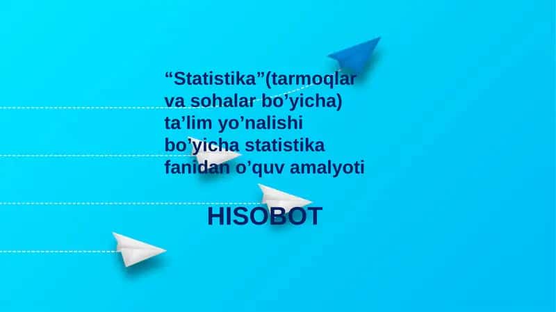 Statistika (tarmoqlar va sohalar bo'yicha) ta'lim yo'nalishi