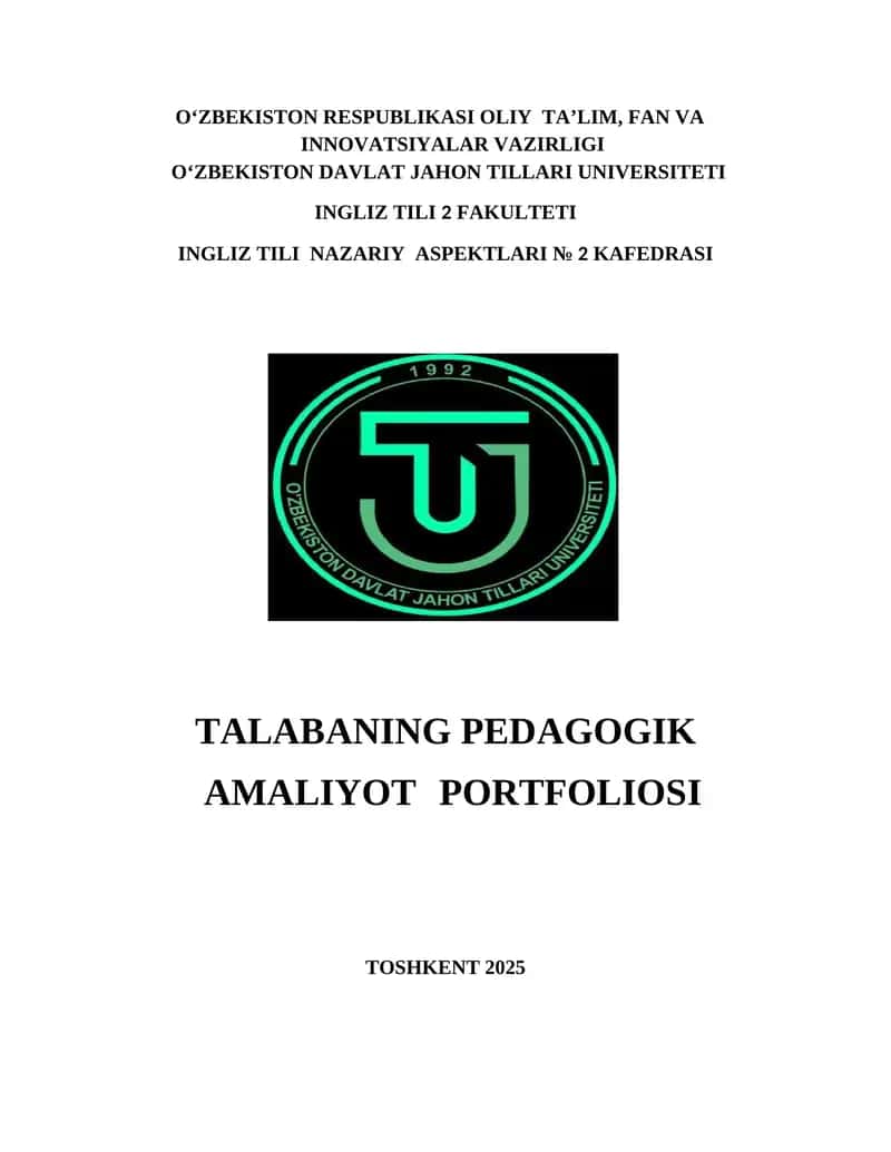 Pedagogik amaliyot portfolyosi