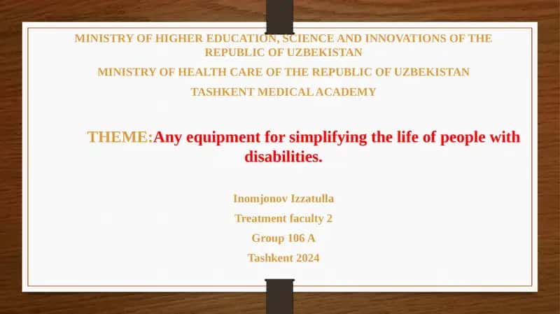 Anyequipment for simplifying the life of people with disabilities